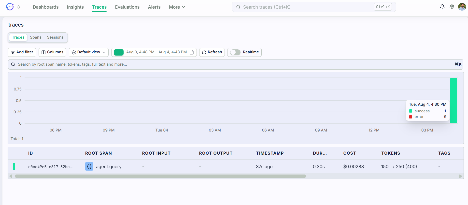 Observio trace view